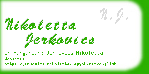 nikoletta jerkovics business card